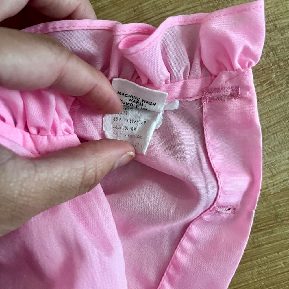 Sears Perma-Prest smocked pink baby dress 6-9 Mos (read MSMTS) VTG 1990s - Picture 2 of 7